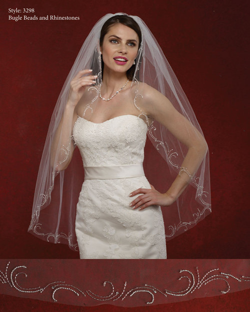 Marionat Bridal Veils 3298- The Bridal Veil Company - Rhinestone Edge Veil Marionat Bridal Veils 3298- The Bridal Veil Company - Rhinestone Edge Veil