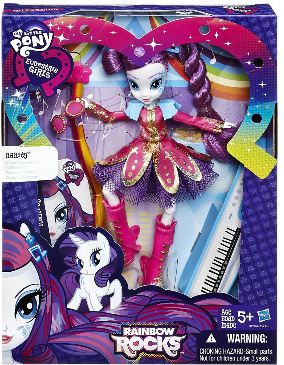 My Little Pony Equestria Girls Rainbow Rocks Rarity Doll Rockin Hairstyle Hasbro Toys - ToyWiz