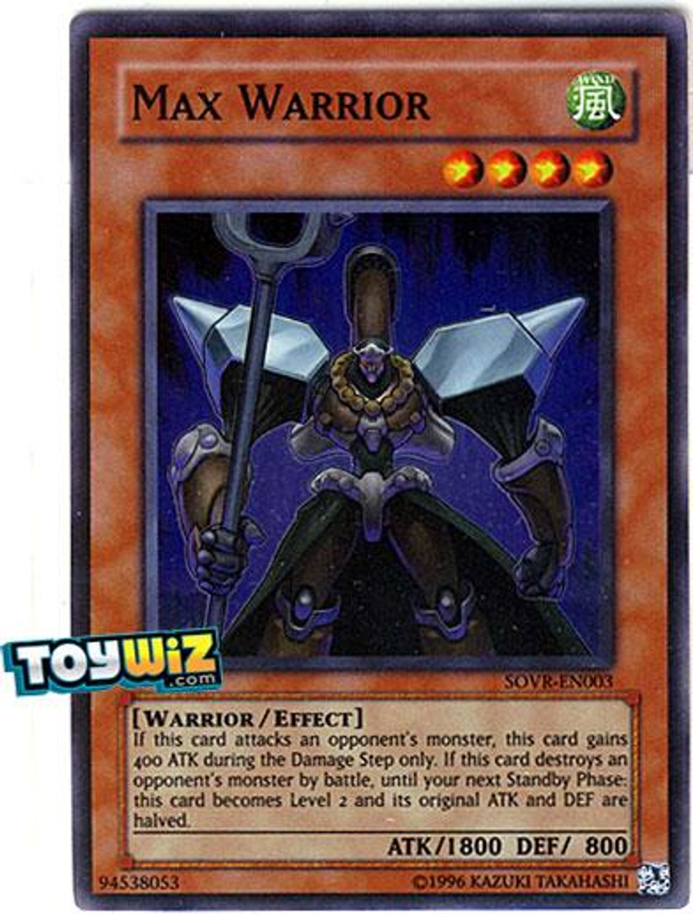YuGiOh Stardust Overdrive Single Card Super Rare Max Warrior SOVREN003