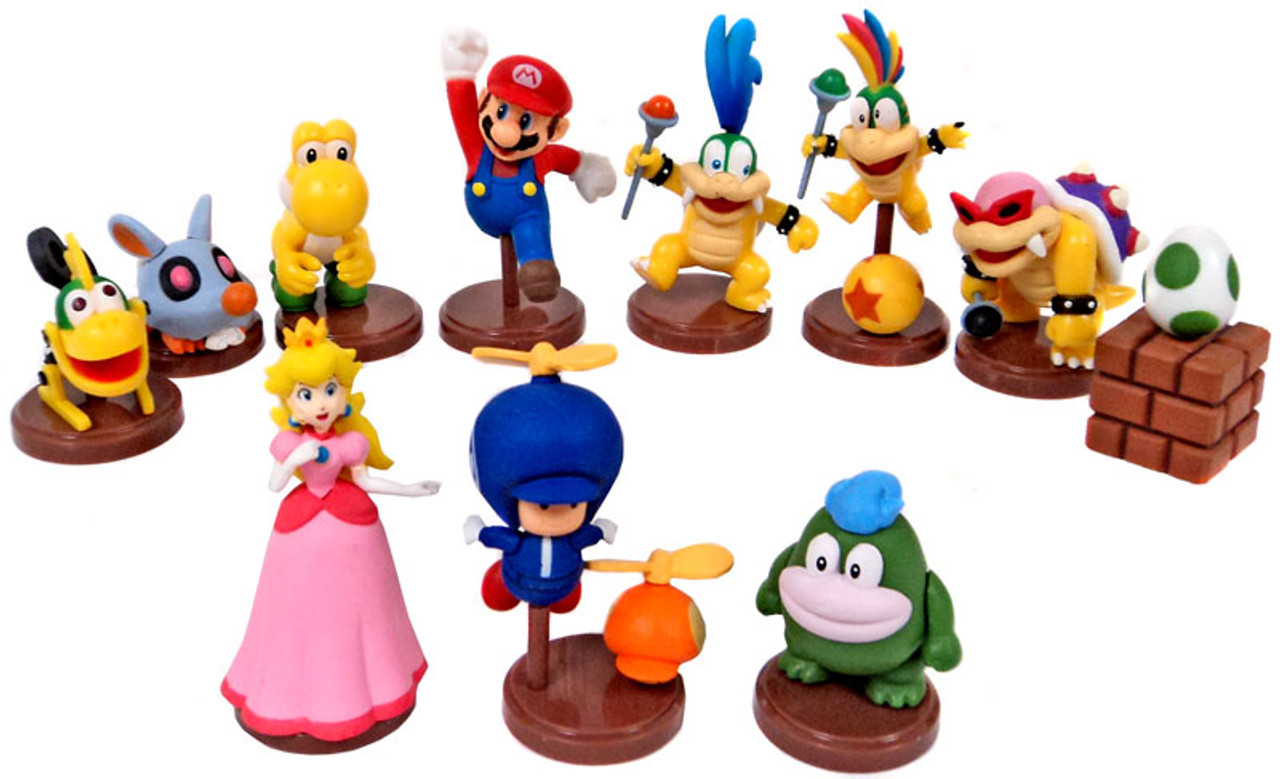 Super Mario Wii Super Mario Bros Wii Collection Set of 11 1.5 Mini Figures Yellow Capsule Furuta