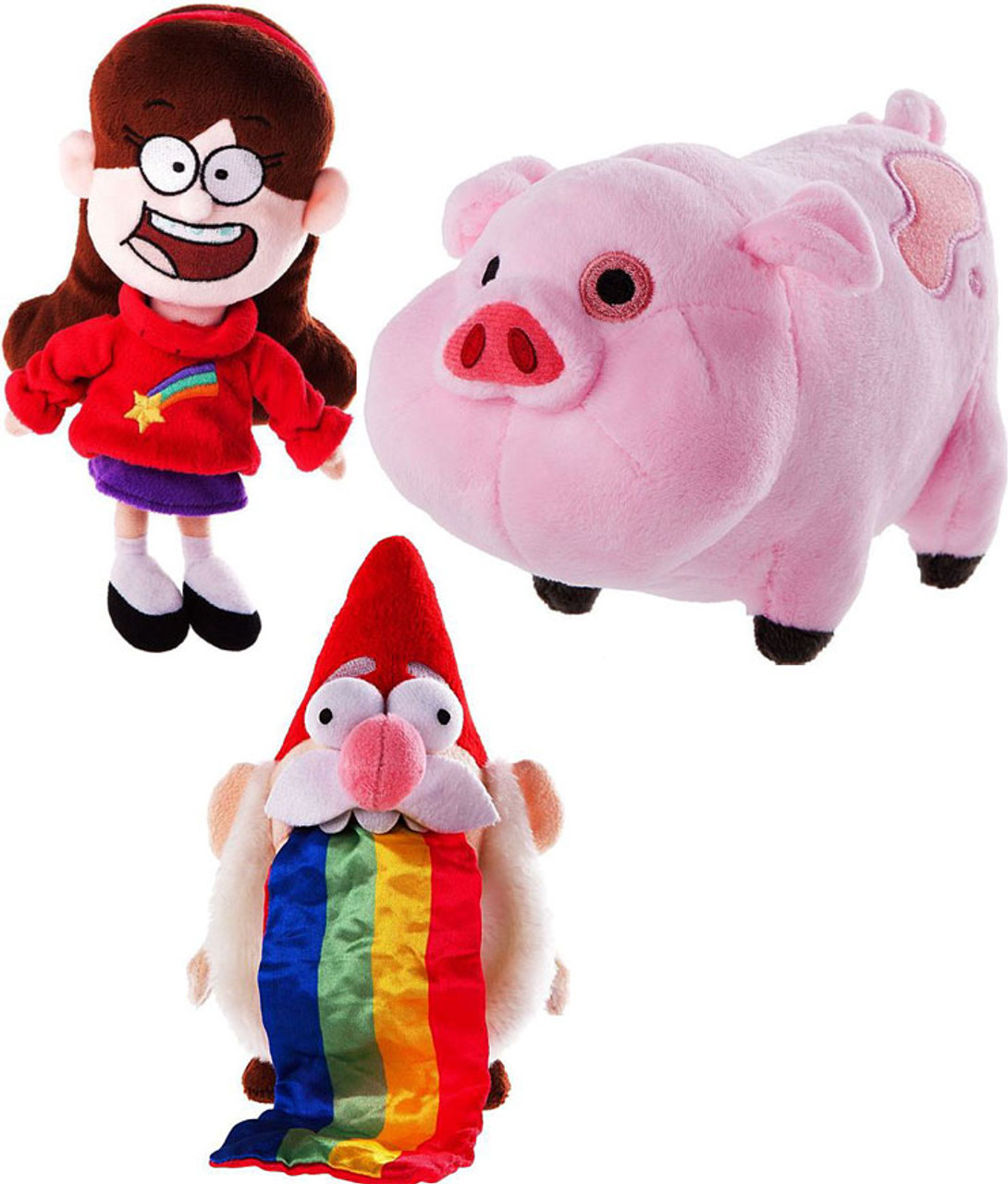 Disney Gravity Falls Barfing Gnome, Mabel & Waddles Set of 3 Plush Dolls
