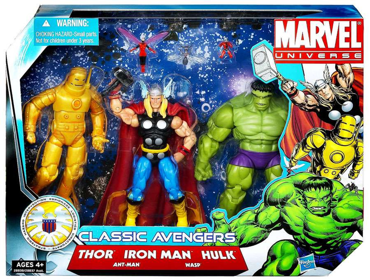 Marvel Universe Super Hero Team Packs Classic Avengers 3.75 Action Figure 3Pack Hasbro Toys