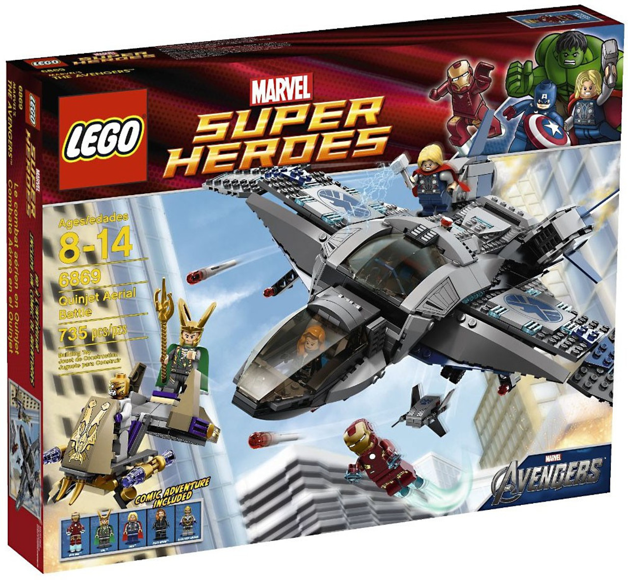 LEGO Marvel Super Heroes Avengers Quinjet Aerial Battle Set 6869 ToyWiz