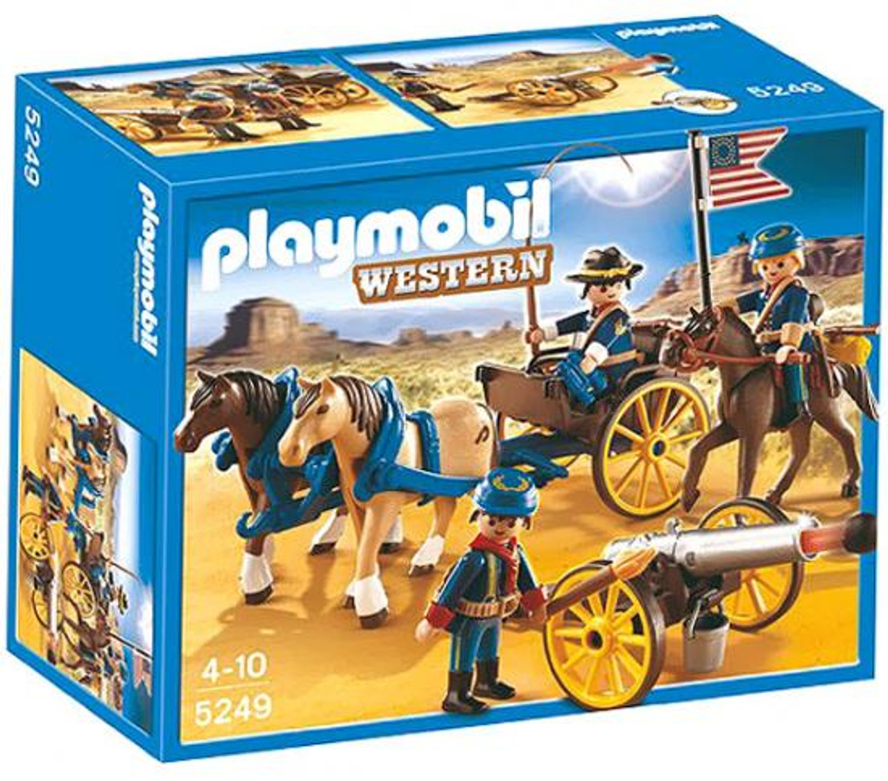 Playmobil Western Horse-Drawn Carriage Cavalry Rider Set ...
