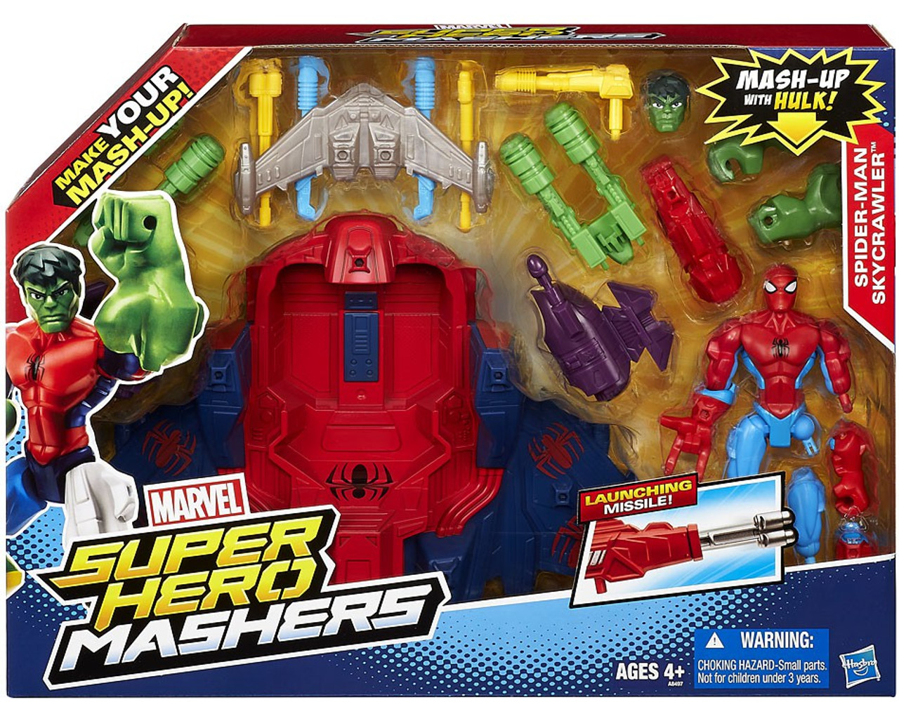 Marvel Super Hero Mashers Spider-Man Skycrawler 6 Action Figure Hasbro Toys - ToyWiz