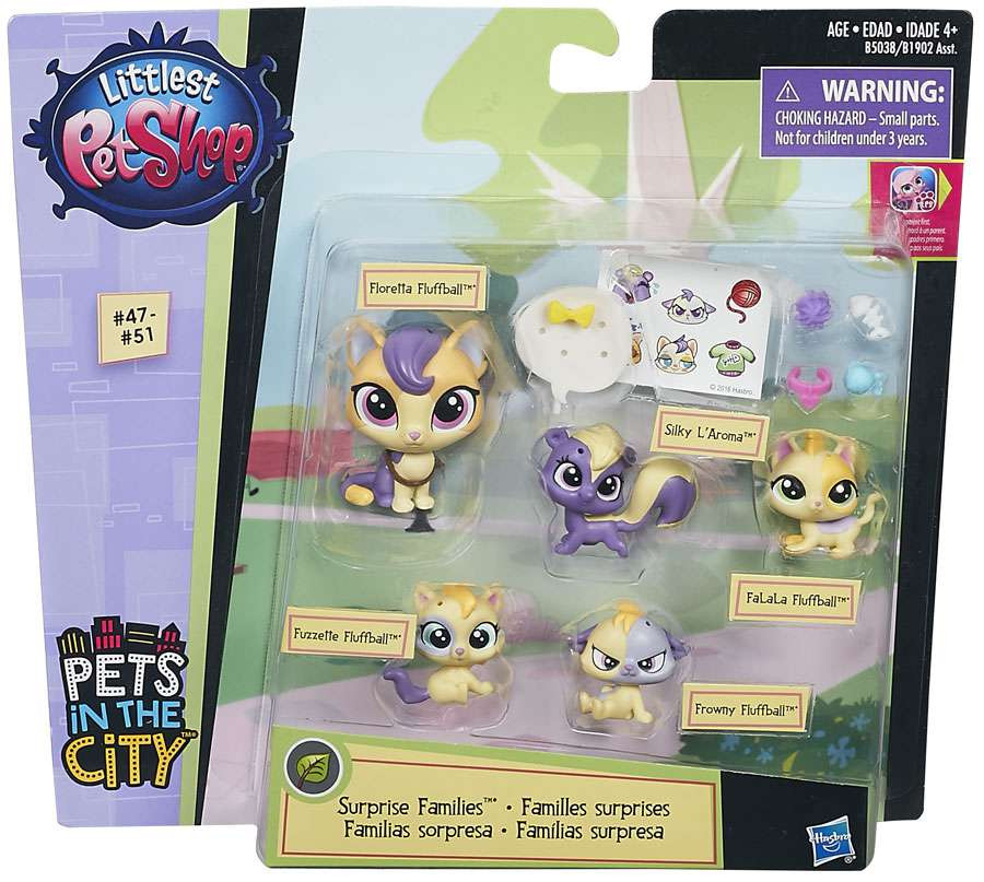 Littlest Pet Shop Surprise Families Calico Cats Mini Pet 5Pack Hasbro