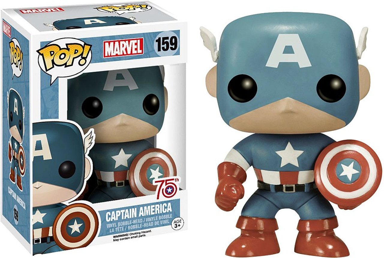 Funko Marvel Funko POP Marvel Captain America Exclusive Vinyl Bobble Head 159 Sepia Tone, 75th