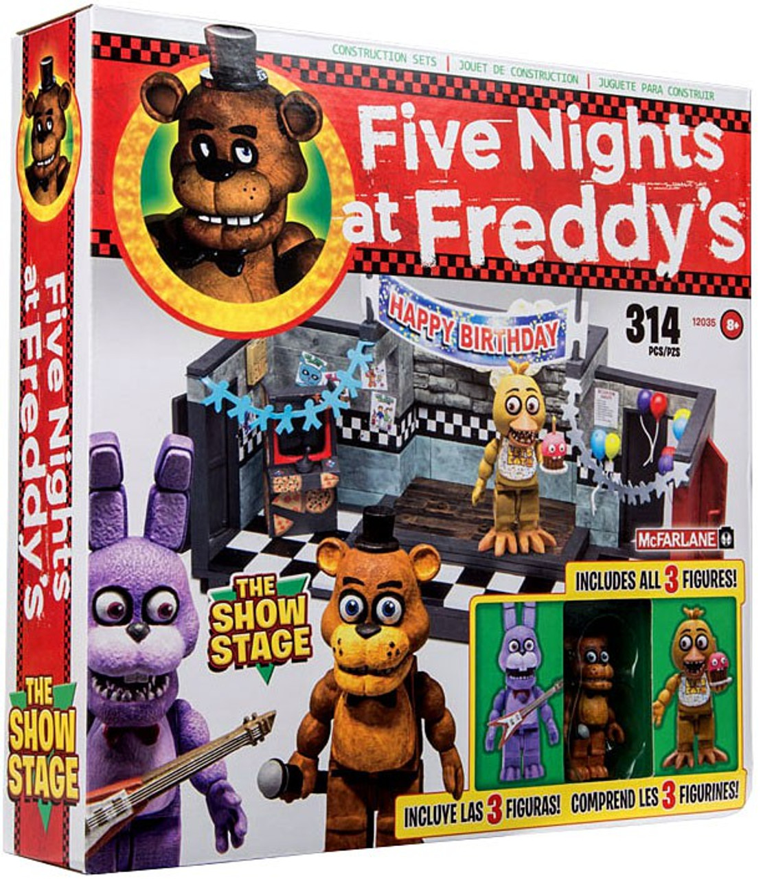 McFarlane Toys Five Nights at Freddys Show Stage Construction Set Freddy, Bonnie Chica - ToyWiz