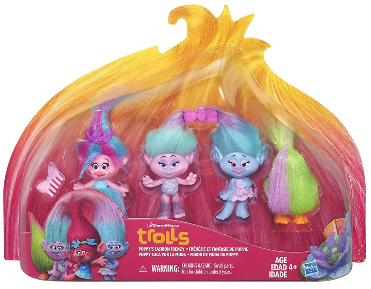 Trolls Troll Town Poppys Fashion Frenzy Figure 4-Pack Hasbro Toys - ToyWiz
