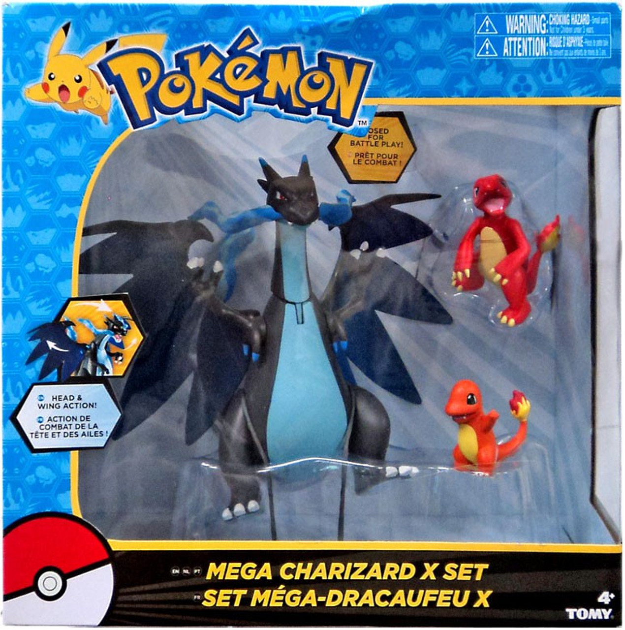 pokemon mega charizard x exclusive figure 3 pack set charmander