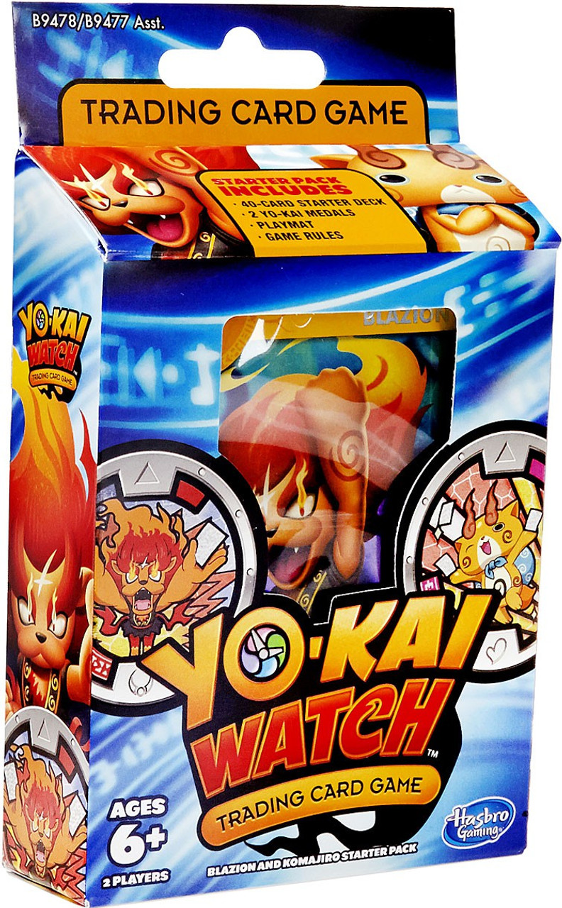 yo kai watch trading card game blazion komajiro starter deck hasbro