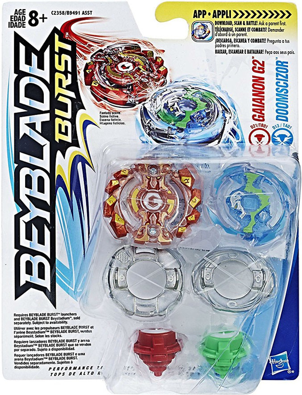 beyblade burst gaianon g2 doomscizor dual pack hasbro toys toywiz