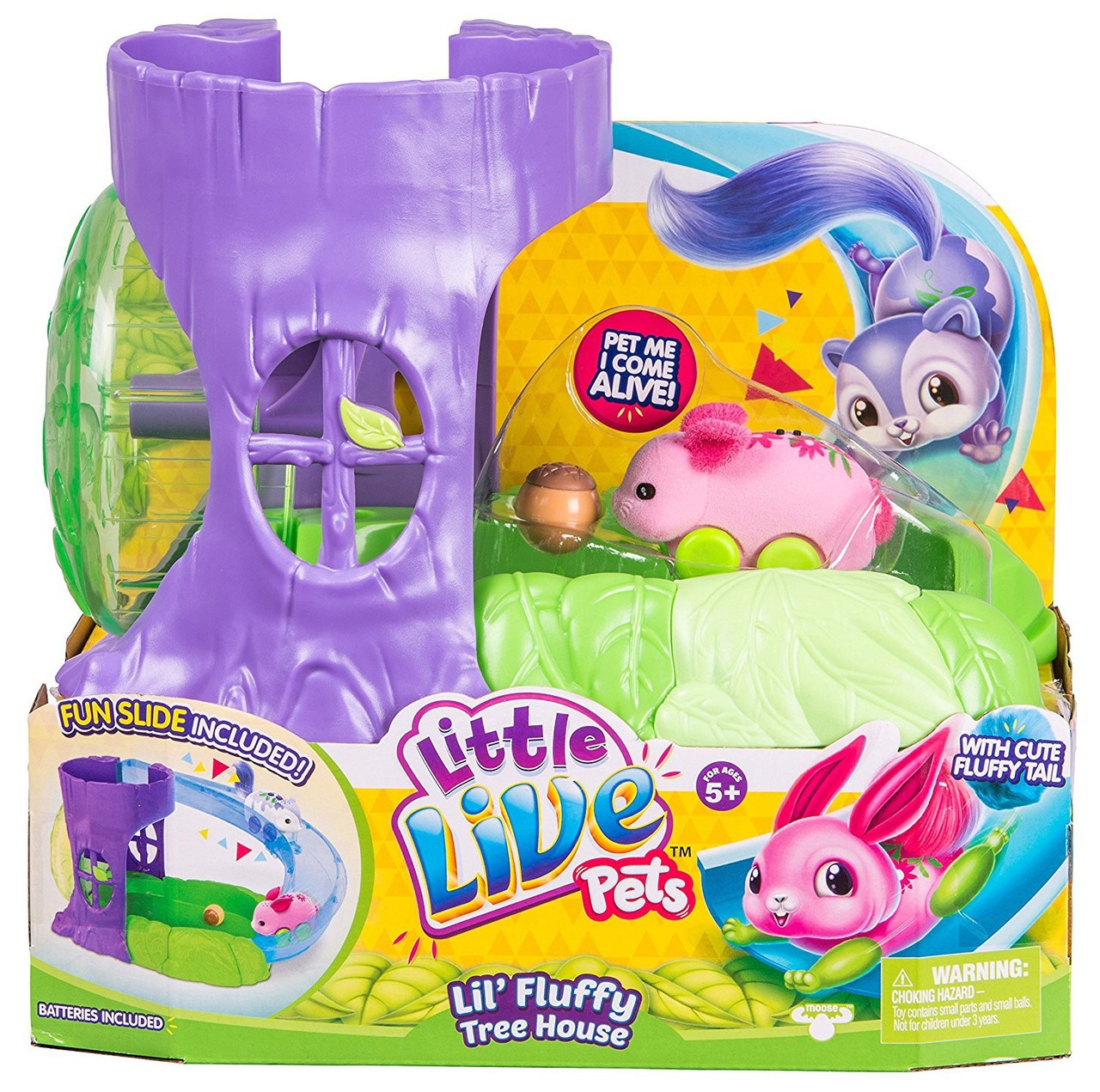 Little Live Pets Lil Fluffy Tree House Playset Blossom Bunny Moose Toys
