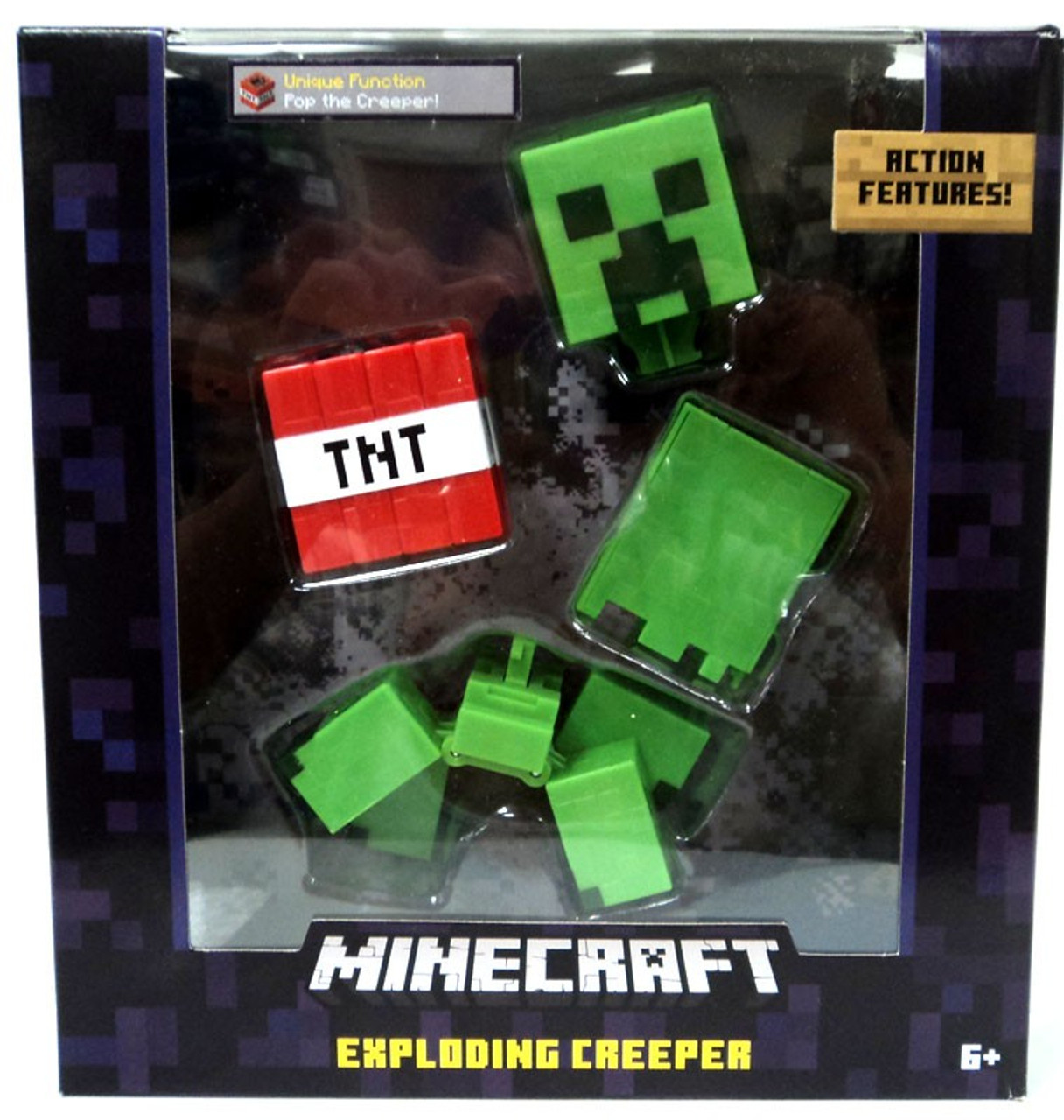 Minecraft Survival Mode Exploding Creeper 5 Action Figure TNT Mattel Toys - ToyWiz
