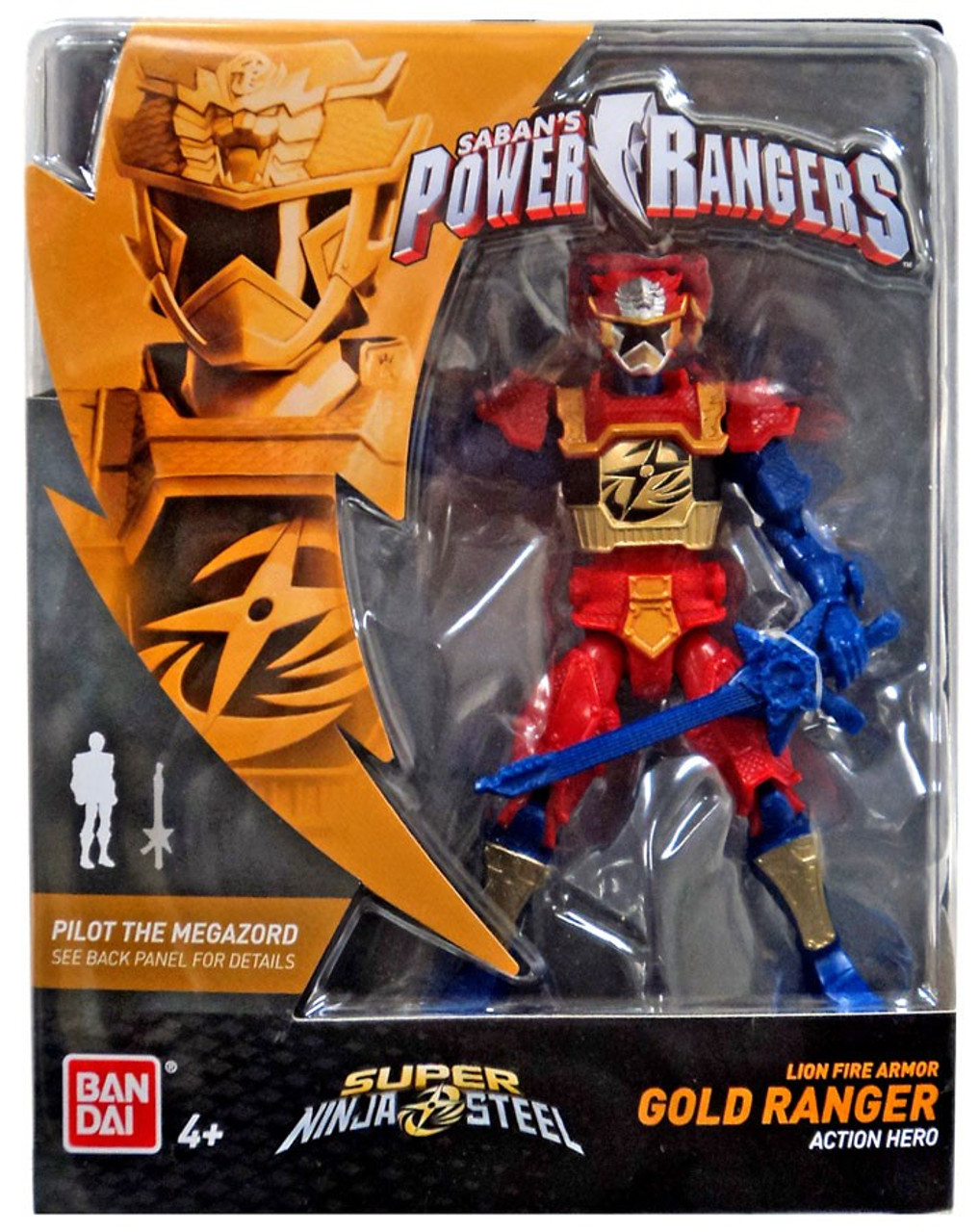 Power Rangers Super Ninja Steel Lion Fire Armor Gold Ranger 5 Action Figure Bandai - ToyWiz