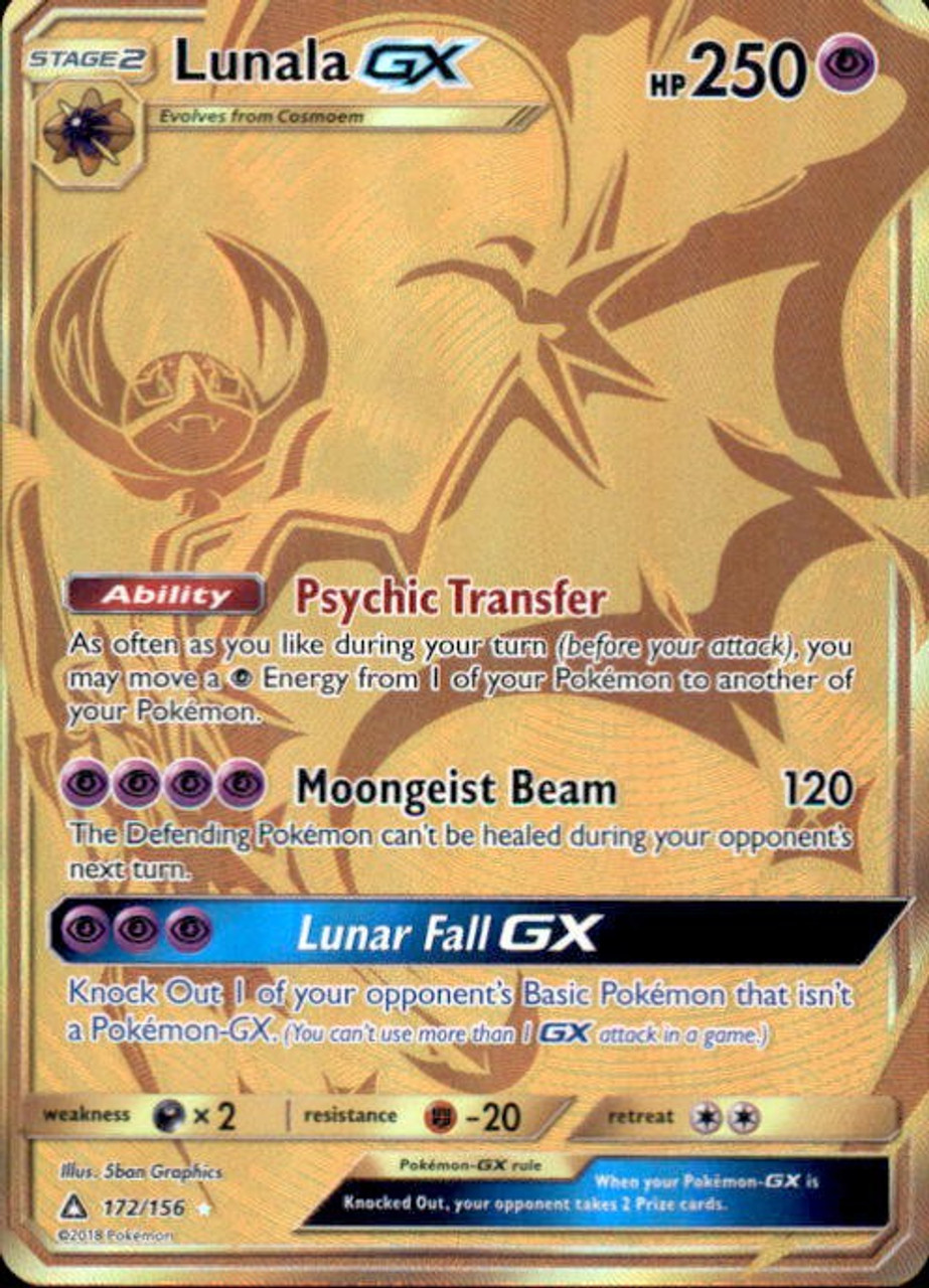 Pokemon Sun Moon Ultra Prism Single Card Secret Rare Lunala-GX 172 - ToyWiz