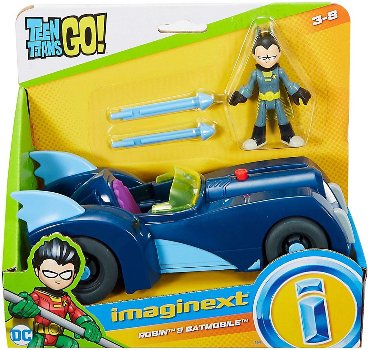 Fisher Price Teen Titans Go Imaginext Robin Batmobile 3 Figure Set ToyWiz