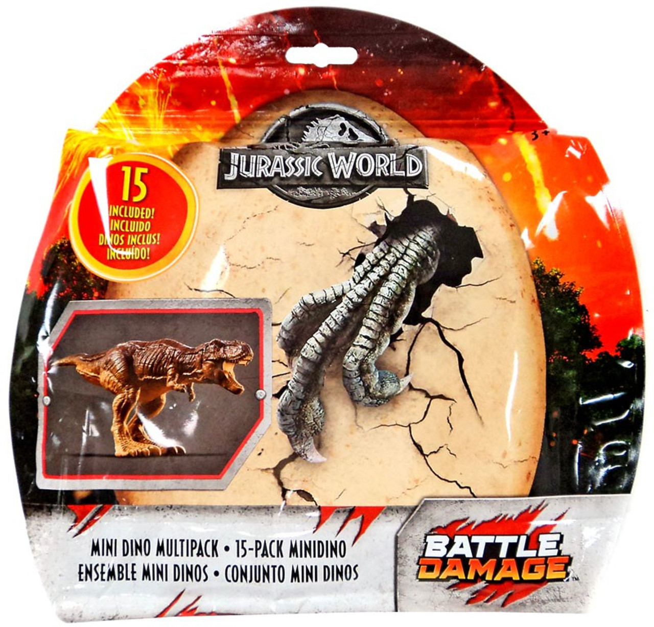Jurassic World Matchbox Mini Dinosaur Figure Battle Damage 15Pack