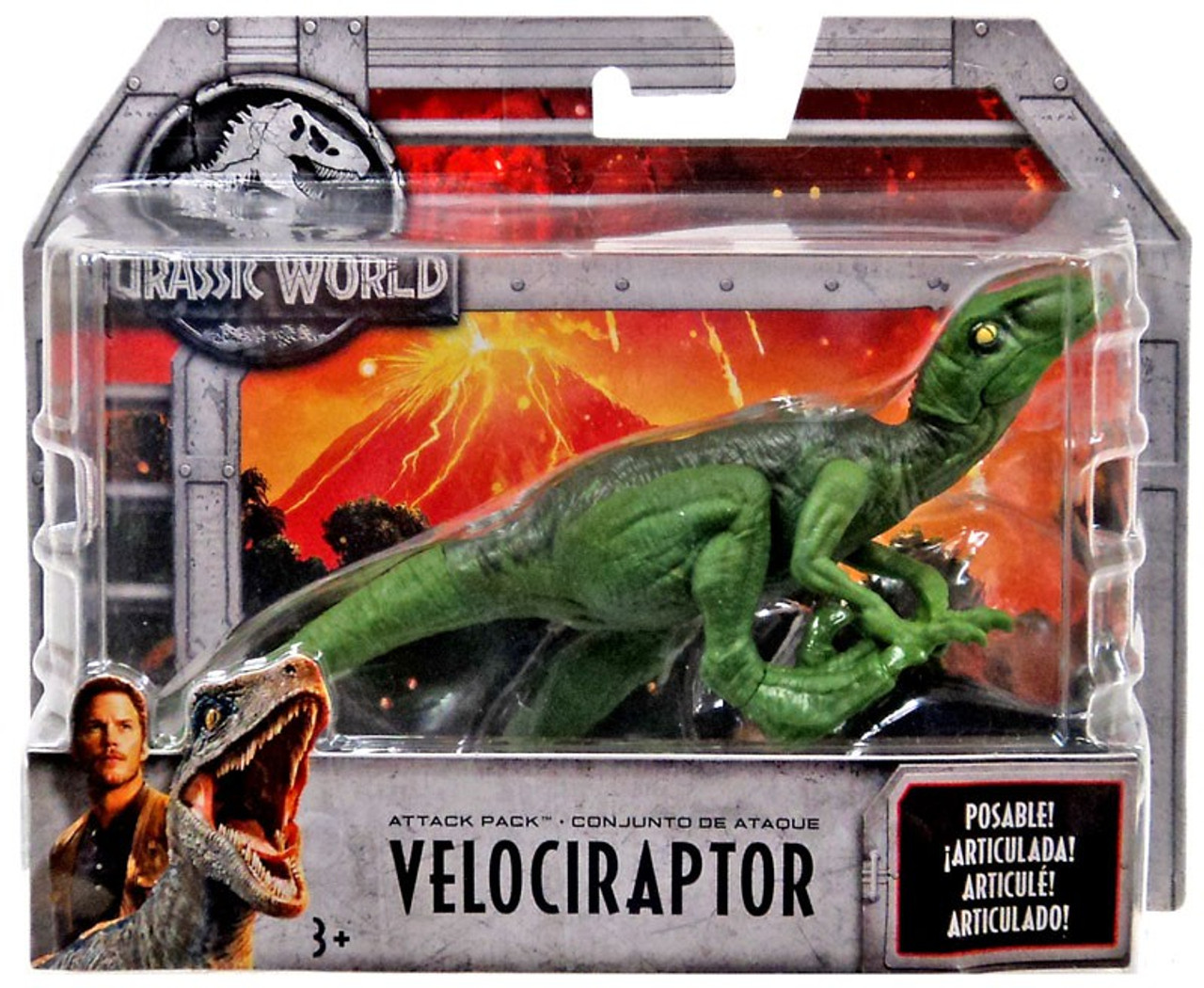 Jurassic World Fallen Kingdom Attack Pack Velociraptor Action Figure Mattel Toywiz 