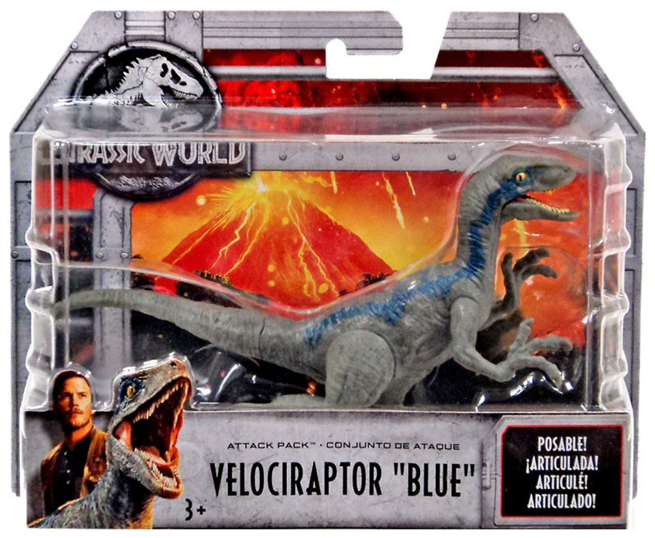 Jurassic World Fallen Kingdom Attack Pack Velociraptor Blue Action Figure Mattel Toywiz 