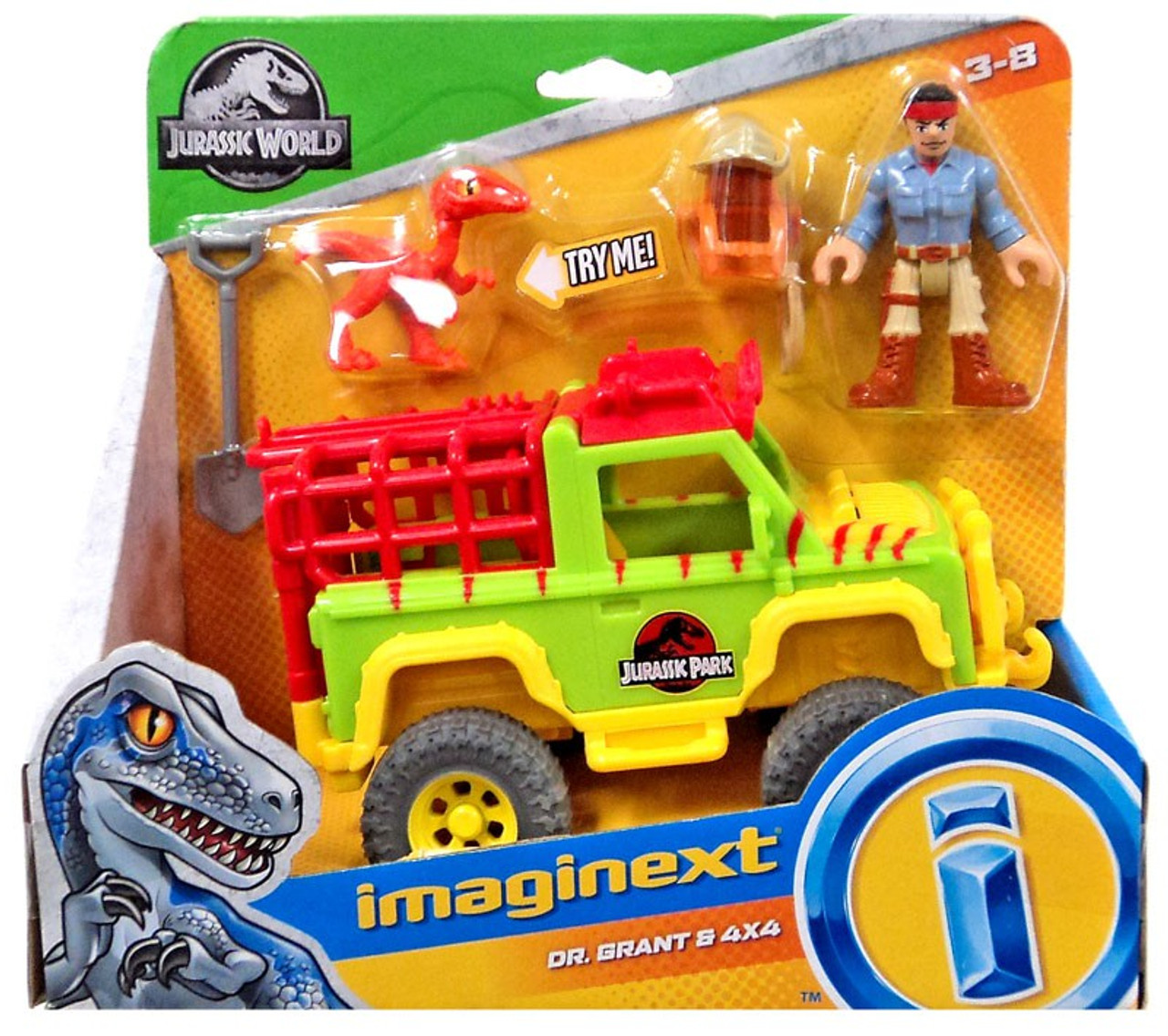 Jurassic World Imaginext Dr. Grant 4x4 Figure Set Mattel ToyWiz