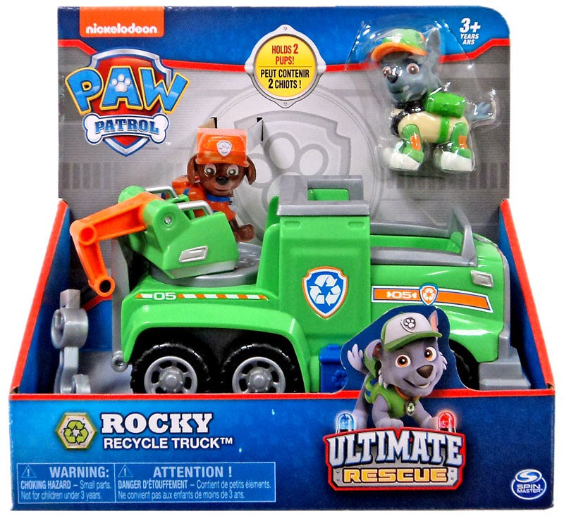 Paw Patrol Ultimate Rescue Rocky Recycle Truck Vehicle Figure Spin Paw Patrol Ultimate Rescue Rocky Recycle Truck Vehicle Figure Spin
