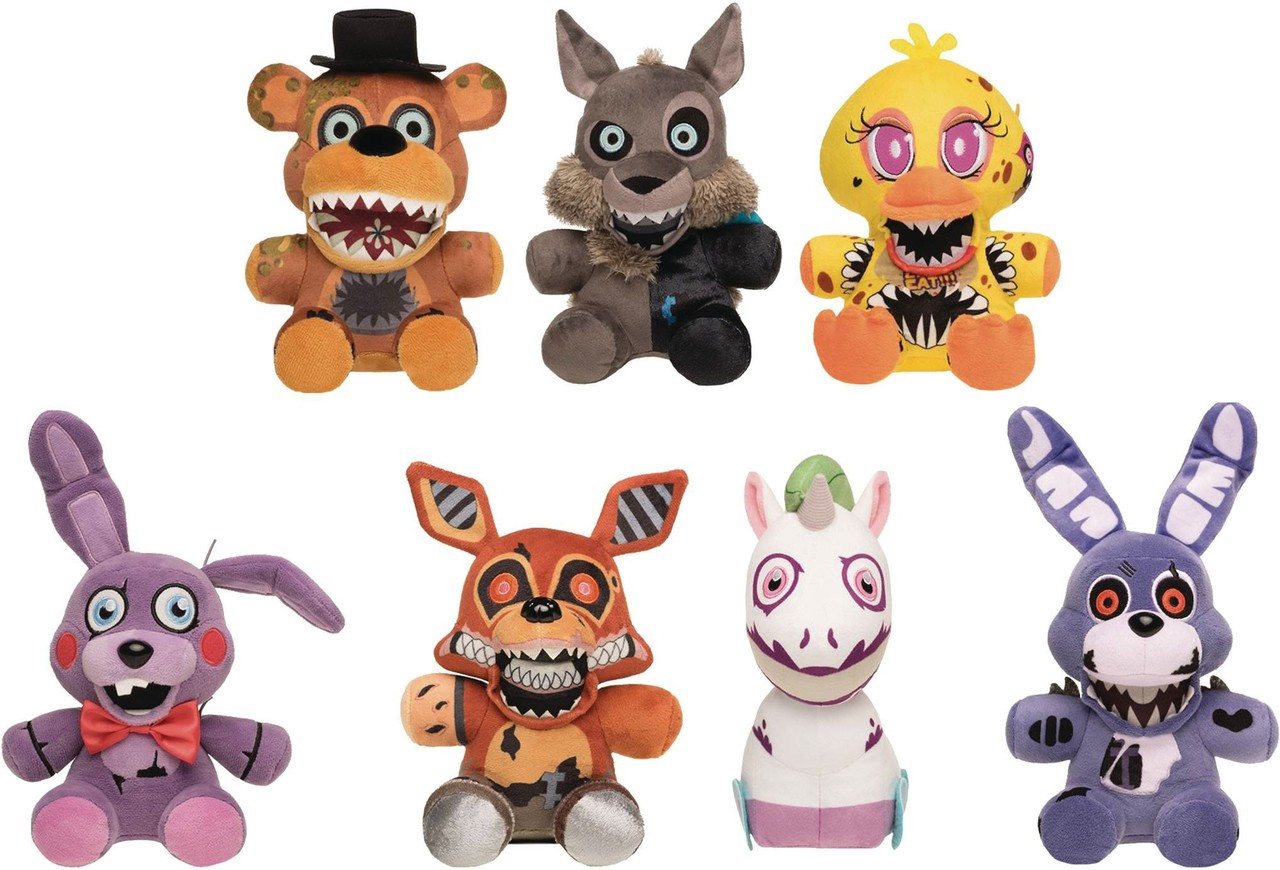 funko five nights at freddys twisted ones set of 7 plushies toywiz