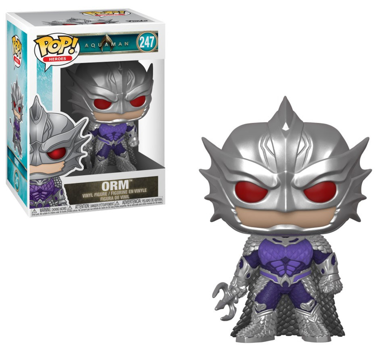 Funko DC Comics Aquaman POP Heroes Vinile Figura Arthur Curry in Hero Suit 9 cm