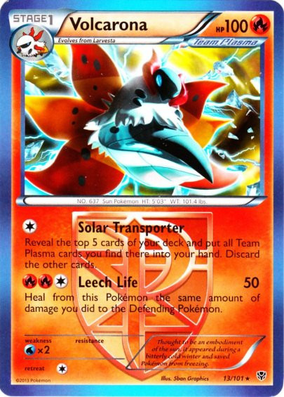 Pokemon Sammelkarte – Volcarona (13) Aus Plasma Blast Set, Feuer-Pokemon, Seltenheit Selten