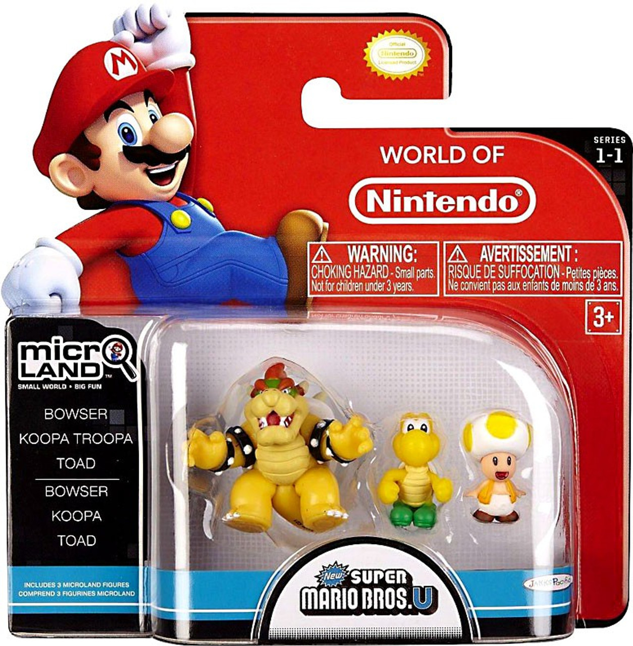 World of Nintendo New Super Mario Bros U Micro Land Series 1 Bowser, Koopa Troopa Toad Mini