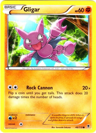 Pokemon X Y Phantom Forces Single Card Common Gligar 46 ToyWiz