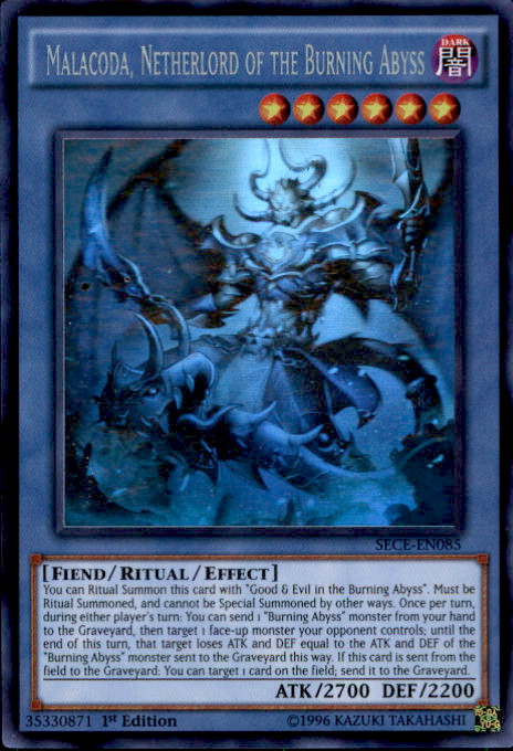 YuGiOh Secrets of Eternity Single Card Ghost Rare Malacoda, Netherlord ...