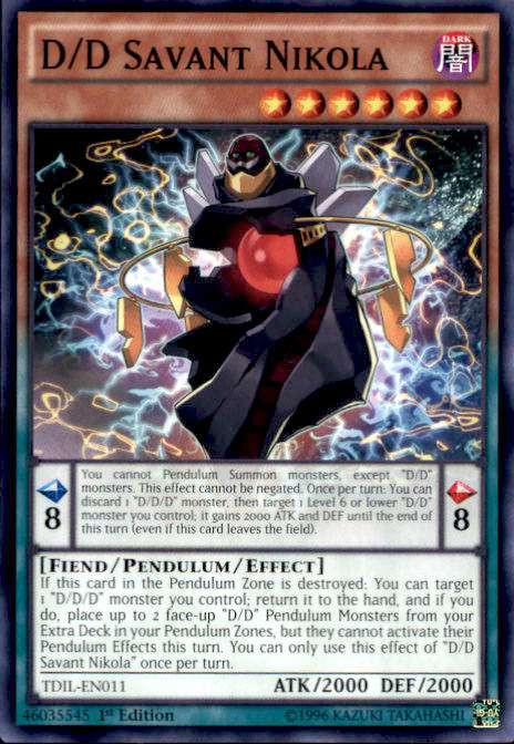 yugioh the dark illusion single card common dd savant nikola tdil
