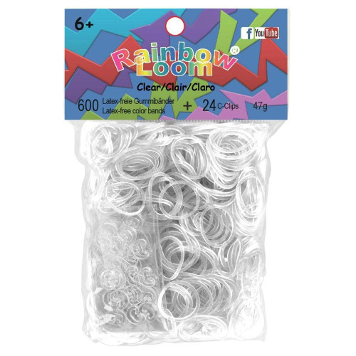 Rainbow Loom JELLY Clear Rubber Bands Refill Pack RL7 600 ct Twistz