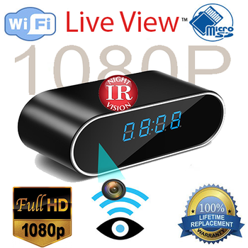 Clock Nanny Camera with Built-in DVR with Night Vision and WiFi-W/ Wireless Streaming Video for PC, iPhone Tablet & more Clock Nanny Camera with Built-in DVR with Night Vision and WiFi-W/ Wireless Streaming Video for PC, iPhone Tablet & more