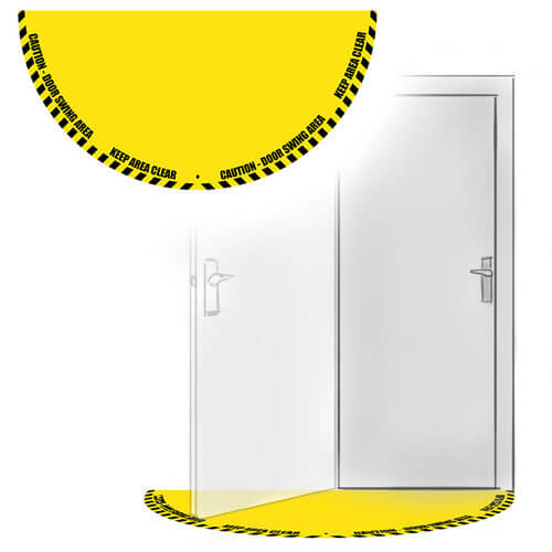 Door Swing Floor Sign - Half