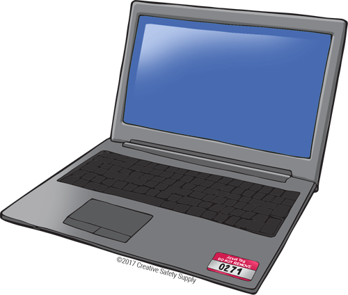 Asset Tag Laptop with Asset Tag