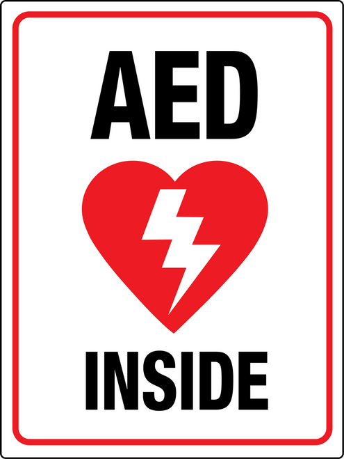 Cartello Metallico Aed For Inside Wall 30,5x20,3 Cm - Targa In Alluminio Per Esterno/Interno Con 4 Fori, Adatta Per Ufficio, Casa, Segnaletica Di Sicurezza
