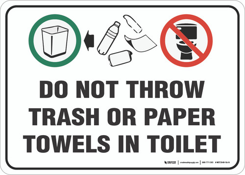 Do Not Throw Trash or Paper Towels - WS72849 14x10 13681.1520377623