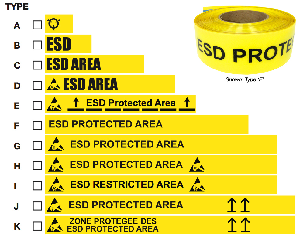 ESD warning tape