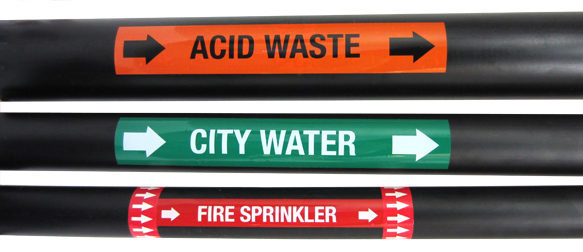 city water pipe marking labels