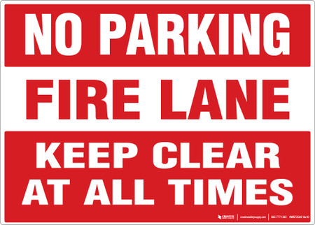 parking lane fire sign