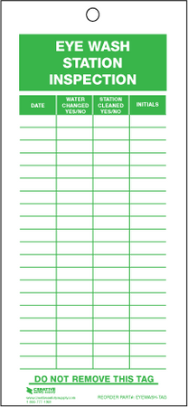 Eye Wash Station Inspection Tags | Creative Safety Supply