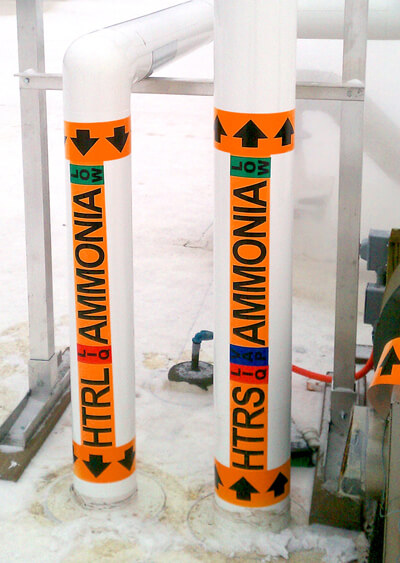 pipe marking for Ammonia Ammonia Pipe Labels