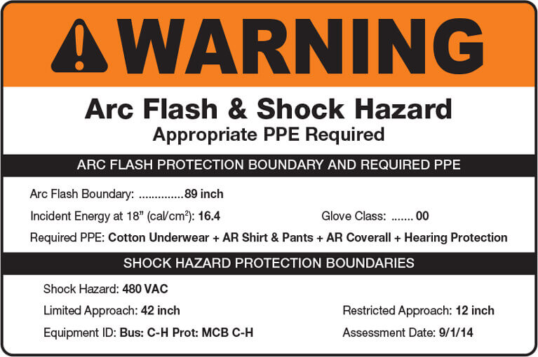 Arc Flash Protection Chart