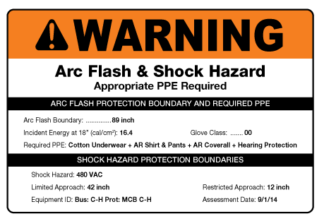 Arc Flash Boundary Chart