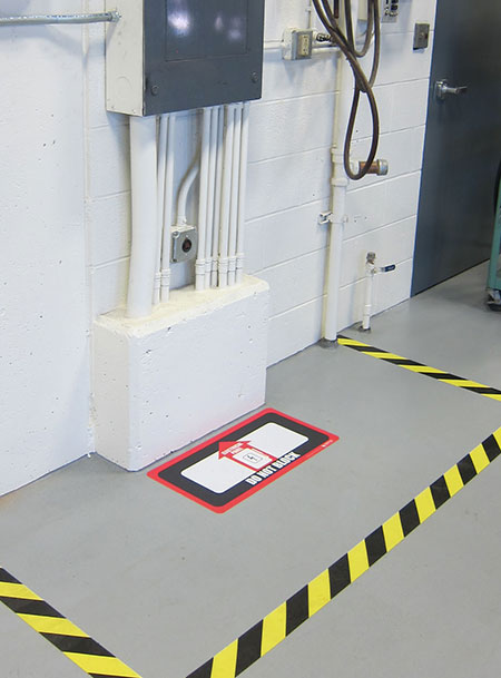 Floor Tape around Electrical Panel Floor Marking around Electrical Panel