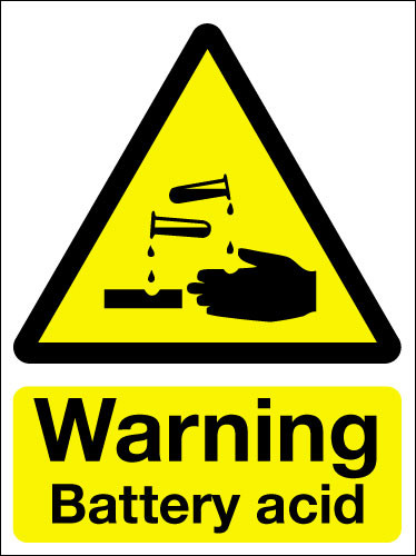 Warning battery acid sign Signs 2 Safety