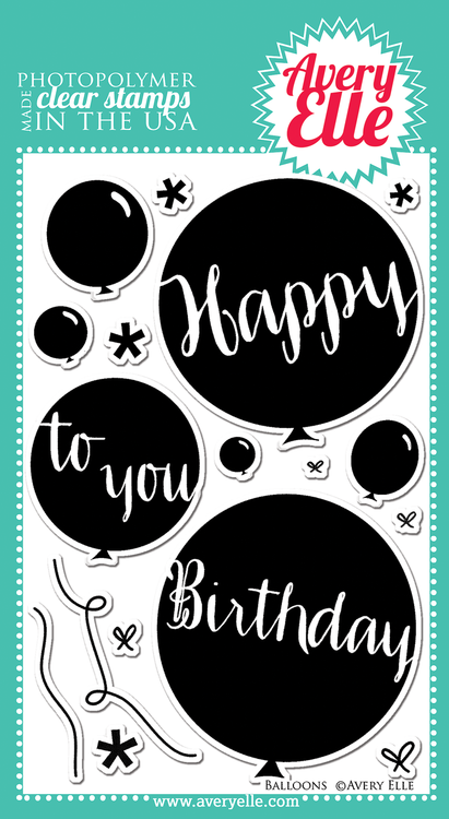 Avery Elle Balloons clear stamps