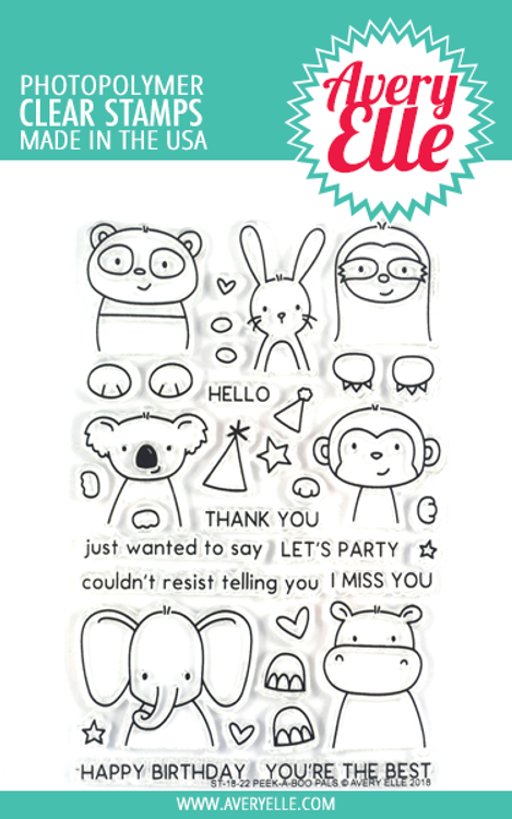 Avery Elle Peek-A-Boo Pals Clear Stamps